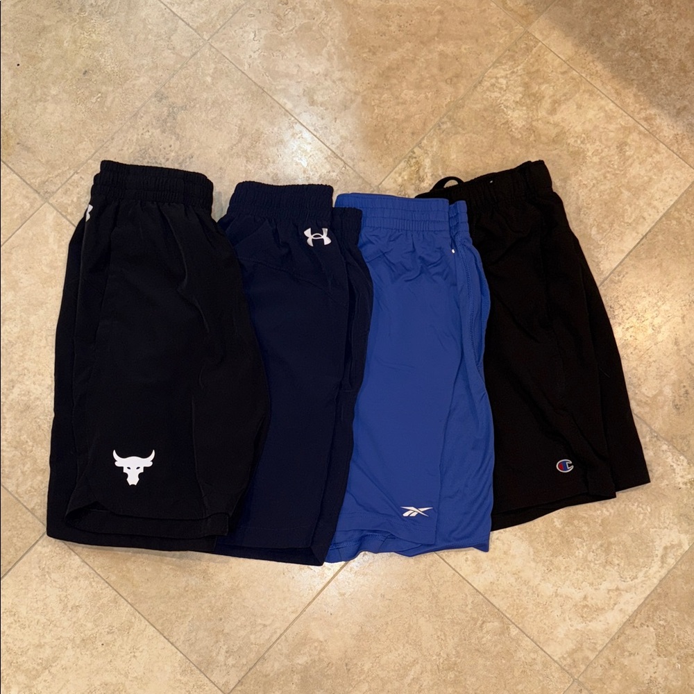 Men's Athletic Shorts Set: Under Armour/ Reebok/ Champion Men’s S 7in inseam